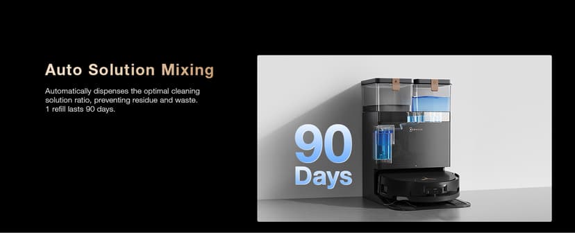 ECOVACS DEEBOT X8 PRO OMNI Robot Vacuum and Mop, 18000Pa, OZMO ROLLER Instant Self-Washing Mopping, 167℉ Hot Water Mop Washing, Auto Cleaning Solution Adding, Hot Air-Drying, Self-Emptying, Black