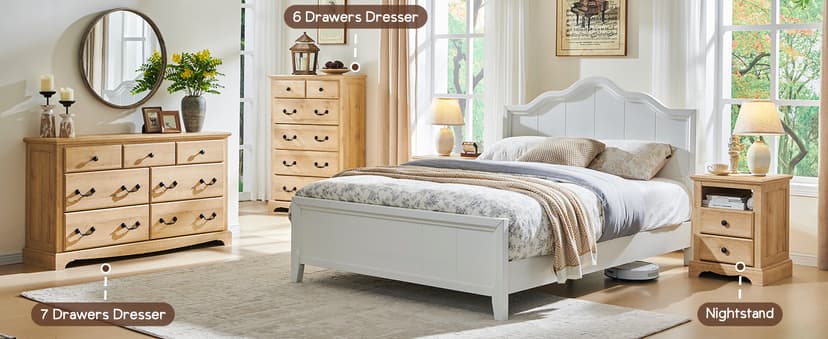 T4TREAM Nightstand with Charging Station, 18 Inch Vintage End Table with 2 Drawers for Living Room, Wood Rustic Sofa Side Table with Open Storage Shelf for Bedroom, Espresso