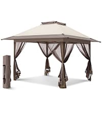 EAGLE PEAK Pop Up Canopy Tent with Wheeled Carry Bag, 8 Stakes, 4 Ropes, 4 Weight Bags, Easy Set Up Tent Canopy, 10x10 ft, 100sqft of Shade, Blue