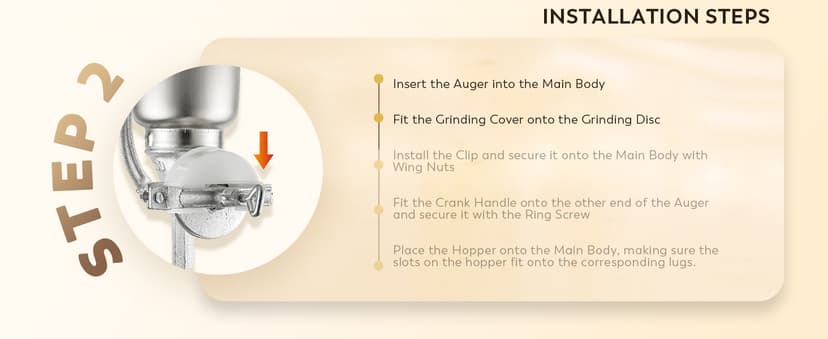 Moongiantgo Corn Grinder Cast Iron, Hand Crank Grain Mill with Large Hopper & Table Clamp, for Manual Crushing Barley Wheat Berries Coffee Chickpeas Seeds Pepper Dried Beans Animals Feed Home Brewing