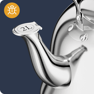 Tea Kettle Stovetop Whistling Teakettle ClassicTeapot Stainless Steel Tea Pots for Stove Top with Heat-resistant Folding Handle Mirror Finish, 2 liters