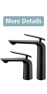 TOCALOCA 1 Handle Bathroom Faucet Brushed Nickel Sink Faucet, One Hole Bathroom Sink Faucet Modern Basin Mixer Taps, Premium Brass Vanity Faucet with Water Supply Hose