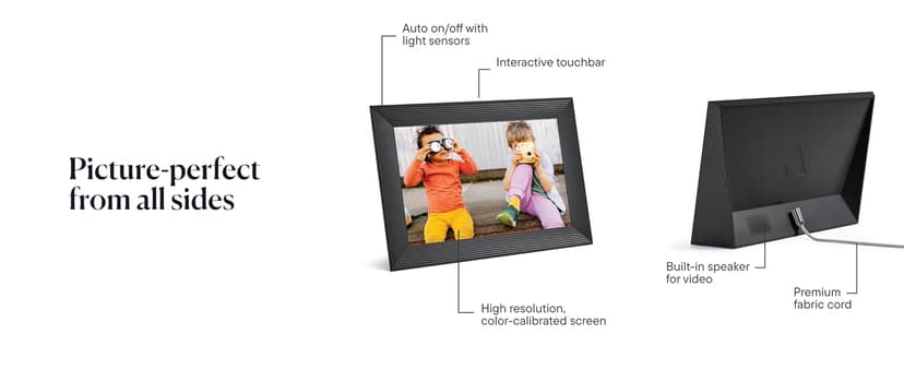 AURA Walden 15" WiFi Digital Picture Frame | Wirecutter's Best Digital Frame for Gifting | Send Photos from Your Phone | Quick, Easy Setup in Aura App | Free Unlimited Storage | Ink with White Mat