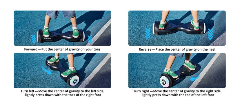 Gotrax Hoverboard with 6.5" LED Wheels & Headlight, Max 4/5 Miles Range, 6.2mph Power by Dual Brushless Motor, UL2272 Certified and 50.4Wh/65.52Wh Battery Self Balancing Scooters for 44-176lbs Kids