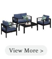 Solaste Aluminum Patio Furniture Set,7 Seats Modern Outdoor Conversation Set Sectional Sofa with Upgrade Cushion and Coffee Table,Grey