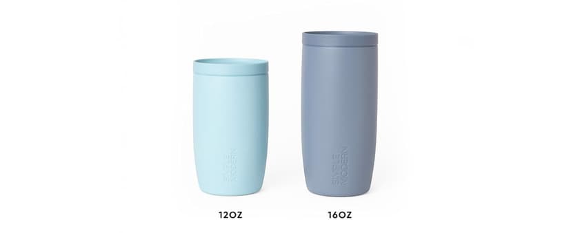 Simple Modern Travel Coffee Mug Tumbler with 360° Lid | Ceramic-Lined Insulated Stainless Steel Cold Brew Iced Coffee Cup Thermos | Gifts for Women Her Him | Voyager Signature | 16oz | Cream Terrazzo