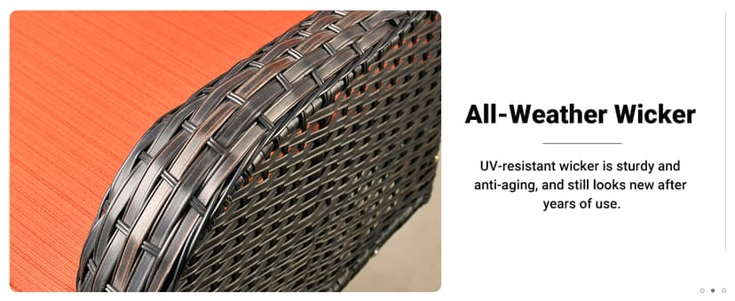 ovios 7 Pieces Patio Furniture Set, Outdoor Wicker Sofa Couch with Swivel Chairs 42" Fire Pit Table, All Weather High Back Modern Conversation Sets, Brown Rattan, Orange Red