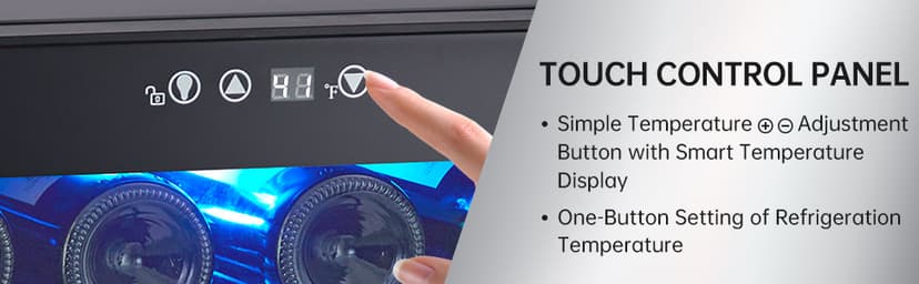 Garvee Wine Fridge 24 Bottle, Wine Cooler Refrigerator with 40~61°F Digital Temperature Control, Freestanding Wine Cellar for Red White Wine, Champagne, Beer with Blue Interior Light (24 Bottles)