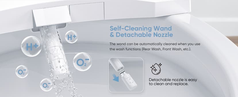 LEIVI Smart Bidet Toilet Seat with Wireless Remote and Side Panel, Multiple Spray Modes, Adjustable Heated Seat, Warm Water and Air Dryer, Auto LED Nightlight, Elongated