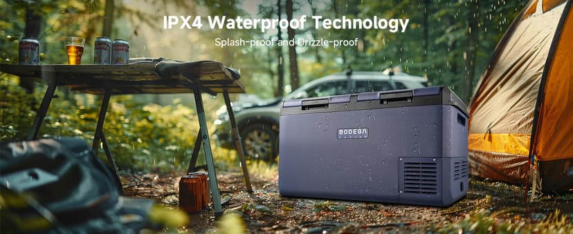 BODEGACOOLER 12 Volt Car Refrigerator, 79QT(75L) IPX4 Waterproof Electric Cooler, RV Car Fridge Dual Zone APP Control with 12/24V DC 110-240V AC, -4℉~68℉, Portable Freezer for Truck RV Camping, Travel