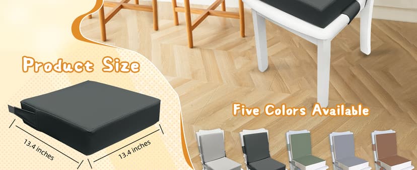 Booster Seat for Dining Table, PU Anti-Scratch Easy Cleaning Kids Toddler Booster Seat for Table, Portable Travel Increasing Cushion for Chair - Dark Grey