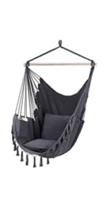 GOUTIME Hammock Chair Stand Only, Hanging Swing Egg Chair Stands Frame Holder, Heavy Duty Steel C Stand for Indoor Outdoor, Max Load 350 LBS