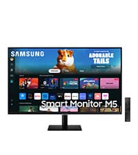 Samsung 43-Inch M7 (M70D) Series 4K UHD Smart Monitor with Streaming TV, Speakers, HDR10, USB-C, Multiple Ports, Gaming Hub, SolarCell Remote, Vision Accessibility Tools, LS43DM702UNXGO, 2024, Black