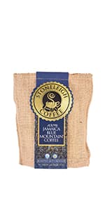 Stoneleigh Coffee – Premium 100 Grade A Jamaica Blue Mountain Coffee Roasted Beans– Genuine Jamaican Product - Traditional Jamaican Crocus (Burlap) Bag Packed Ideal for Gifting, 16oz