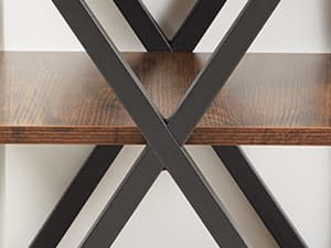 End Tables Living Room Set of 2, 16" D x 16" W x 24" H, Indoor End Tables Living Room with Storage Shelf, Square End Table Set of 2, X-Shaped Night Stands for Bedroom, Farmhouse Wood Side Tables