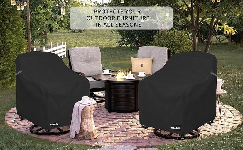 Swivel Patio Chair Covers 2 Pack,Waterproof Heavy Duty Outdoor Chair Covers,Patio Swivel Chair Covers for Outdoor Furniture (30 W x 34 D x 38.5 H inches)Black.