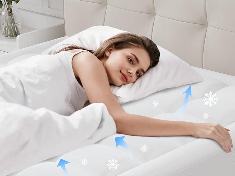 ELEMUSE Queen Size Dual Layer 3 Inch Memory Foam Mattress Topper, 2 Inch Cooling Gel Memory Foam and 1 Inch Thick Soft Pillow Top Mattress Pad Cover for Back Pain Relief, Bed Topper for Side Sleep