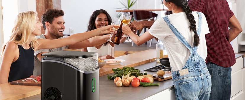 Silonn Nugget Ice Maker Countertop, Pebble Ice Maker with Soft Chewable Ice, One-Click Operation Ice Machine with Self-Cleaning, 33lbs/24H for Home,Kitchen,Office