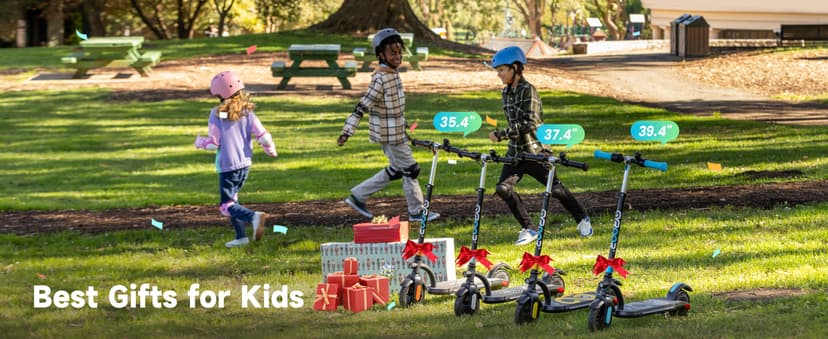 Gyroor H40 Kids Electric Scooter, 180W Motor, Up to 10 MPH, LED Display & Colorful Lights, Adjustable Height, for Boys & Girls Ages 8-12, Great Birthday Gift
