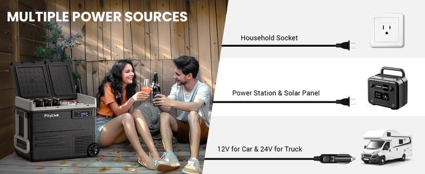 Car Refrigerator 12v Portable Fridge for Car, Auto 53 Quart Dual Zone Freezer Compressor Cooler, -4℉—68℉ 12/24V DC 100~240 Volt AC for Truck, Camping, Travel, Vehicles, RV