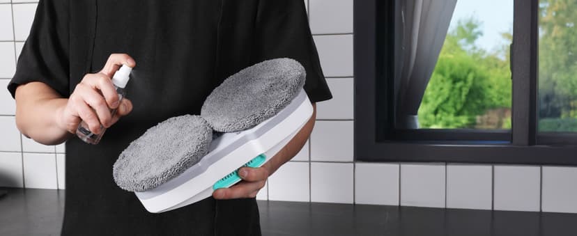 HAUSHOF Robot Window Cleaner with 3800Pa Suction, Auto Water Spray, AI Path Planning & Edge Detection, Remote Control for High-Rise Window, Glass Door