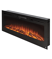 Touchstone Smart Electric Fireplace-The Forte 40" Recessed Mounted-30 Realistic Ember Color/Flame Options-1,500W Heater w/Thermostat-Black-Log & Crystal Hearth Options-Alexa/WiFi Enabled
