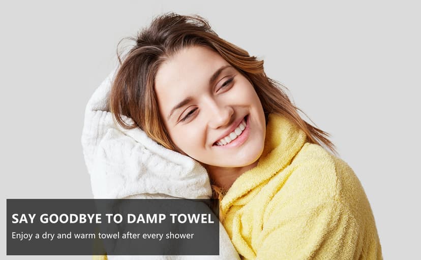 Towel Warmer Rack with 24hr Timer, Matte Black Heated Towel Rack for Bathroom, Plug-in/Hardwired, Wall Mounted 6-Bar Electric Towel Warmer with Temperature Control