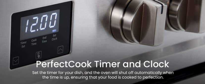 RRG361TS 36" Gas Range, 5 Sealed Burners, 4.3 cu. Ft. Capacity, Freestanding Slide-in Convection Oven, Easy Reach Racks, Clock and Timer, Stainless Steel