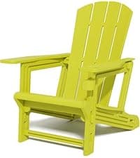 Adirondack Chair Set of 6, HDPE Plastic Adirondack Chairs, All Weather Fire Pit Chairs with Cup Holder, Outdoor Lawn Chair for Patio, Garden, Backyard, Grey