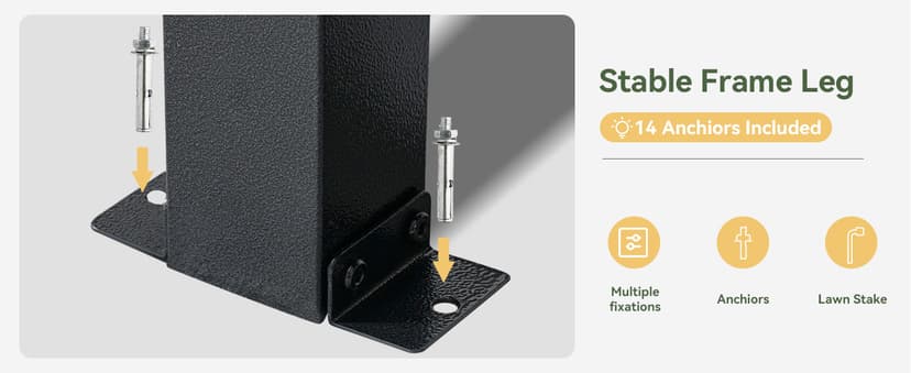 Aoxun 10' x 14' Lean to Gazebo, Upgraded Hardtop Outdoor Pergola with Sloping Galvanized Steel Roof, Large Wall-Mounted Heavy Duty Awnings for Patio, Backyard, Deck, Porch