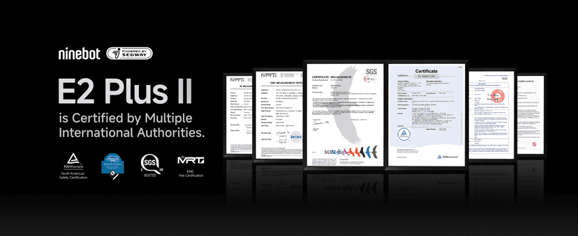 Segway Ninebot E2 Plus II/ E2 Pro Electric Scooter, 15.5 mph Top Speed, Front Suspension (E2P2 Only), Portable Kick Scooter for Adults, UL-2272 2271 Certified