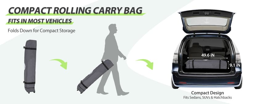 EAGLE PEAK 13x13 Straight Leg Pop Up Canopy Tent Instant Outdoor Canopy Easy Single Person Set up Folding Shelter w/Auto Extending Eaves 169 Square Feet of Shade (Light Blue)