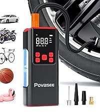 5000A Jump Starter Povasee Car Battery Jump Starter, 12V Jump Box for car up to All Gas or 10L Diesel Engine Battery Jumper Starter Portable with 3" LCD Display Power Bank/Dual Output/LED Light
