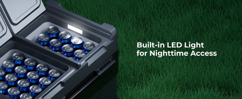 BougeRV 12 Volt Car Refrigerator, CRD2 52 Quart Portable Fridge Freezer with APP Control, -4℉ to 68℉ Dual Zone Compressor Electric Cooler 12/24V DC, 110~240V AC for Overlanding, Camping, RV, Truck