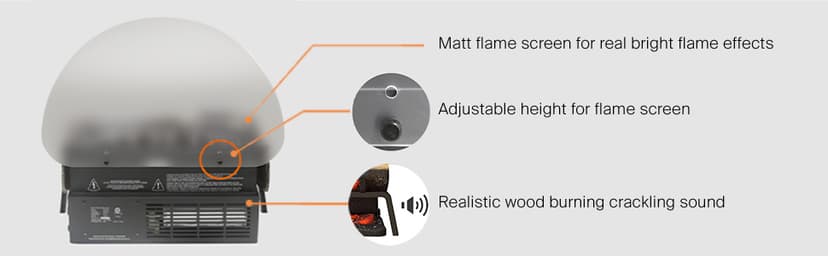 LegendFlame 23" W Free Standing Electric Fireplace Log Set (EF290), Fireplace Insert, Heater 750W/1500W, Crackling Sound, Remote Control