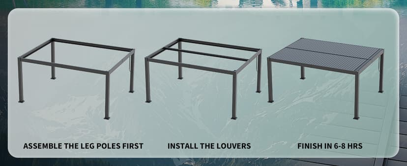 All-Aluminum Louvered Pergola 12' x 16', Outdoor Pergola with Adjustable Louvered Roof, Reinforced Aluminum Frame, Integrated Drainage System, Hardtop Gazebo for Patio, Deck, Gray