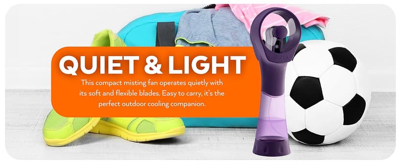 O2COOL 2 Pack Elite Battery Powered Handheld Water Misting Fans (Grey)