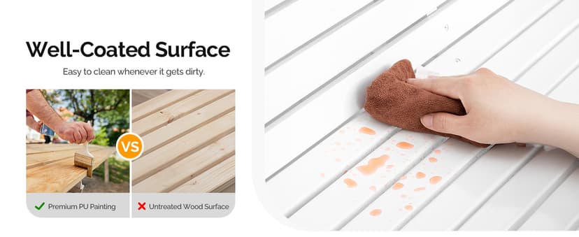 VINGLI Upgraded Patio Wooden Porch Swing for Courtyard & Garden, Heavy Duty 880 LBS Swing Chair Bench with Hanging Chains for Outdoors (5 FT, White)