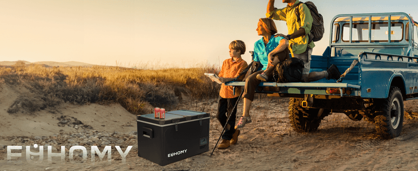 EUHOMY 12 Volt Refrigerator, 69QT Electric Cooler Powered by SECOP, Dual Zone Car Refrigerator -4℉~68℉, 12V Fridge 12/24V DC 110-240V AC, Portable Freezer for Camping, Travel, Boat