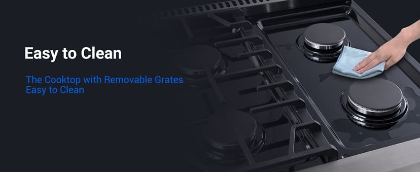 AAOBOSI 36 Inch Front Control Gas Range Oven with 6 Cooktop Burners, 6 Cu. Ft True Convection and Self Clean, Freestanding Stainless Steel Heavy Duty Gas Range Stove with Halogen Light,Large Capacity