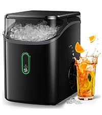 Silonn Nugget Ice Maker Countertop, Pebble Ice Maker with Soft Chewable Ice, One-Click Operation Ice Machine with Self-Cleaning, 33lbs/24H for Home,Kitchen,Office