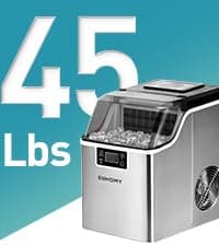 EUHOMY Ice Cube Maker Machine Countertop with External Water Tank, 34Lbs, 16Pcs Ready in 13 Mins, 2 Ways to Add Water, Auto-Cleaning, with Ice Scoop & Basket, for Home/Kitchen/Office/Bar (Black)