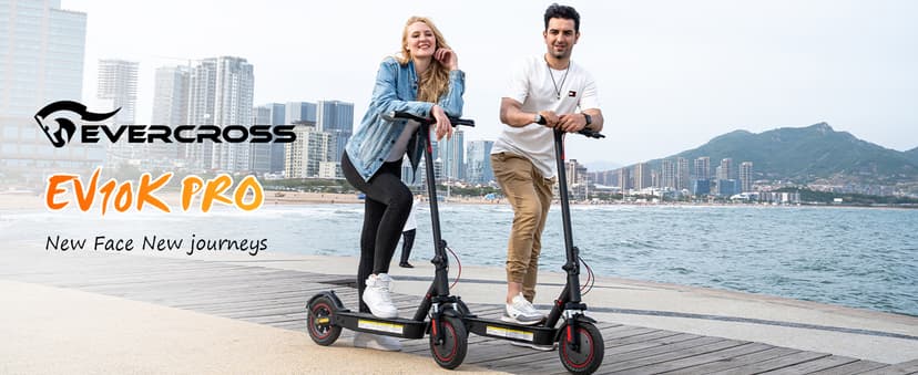 EVERCROSS Electric Scooter, 350W/500W Electric Scooter Adults, 8.5"/10" Tires, Up to 19/22 Miles Range, 19 MPH Lightweight E-Scooter with Dual Shock Absorption