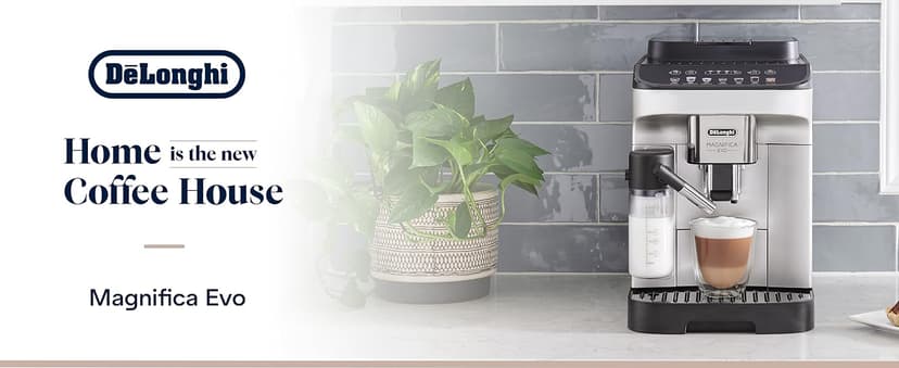 De'Longhi Magnifica Evo Automatic Espresso & Coffee Machine with Automatic Milk Frother for Latte, Cappuccino, Iced Coffee, Built-in Grinder, ECAM29084SB