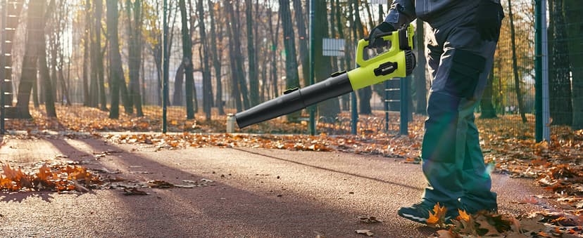 Leaf Blower, 21V Cordless Electric Blower with 2 2.0Ah Batteries and 1 Hour Fast Charger, Lightweight Leaf Blower for Patio Cleaning, Lawn Care, Blowing Fallen Leaves and Dust, etc.