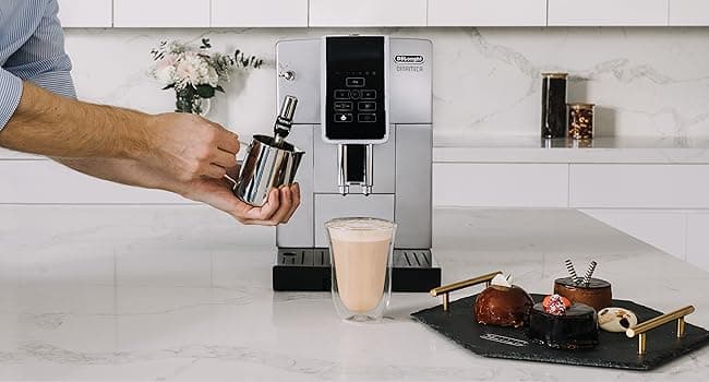 De'Longhi America Dinamica Fully Automatic Coffee and Espresso Machine with Premium Adjustable Frother, Stainless Steel, ECAM35025SB