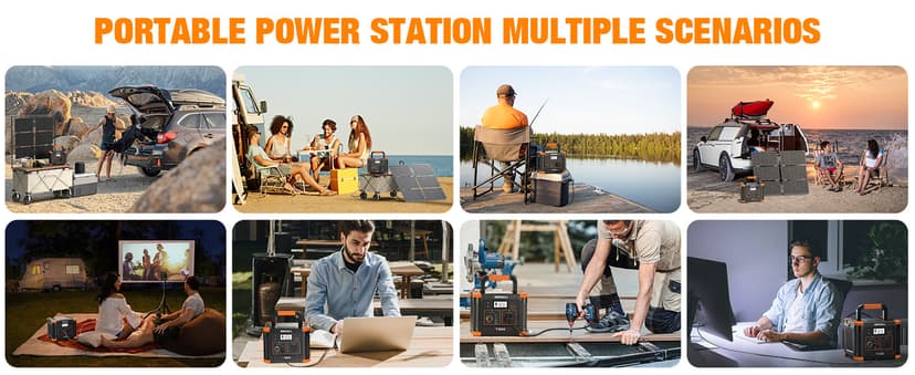 Grecell Portable Power Station 330W (Peak 600W) with 40W Solar Panel, GRECELL 230.88Wh Solar Generator 60W USB-C PD, 110V Pure Sine Wave AC Outlet, Lightweight Backup Battery for Camping, Travel, RVs