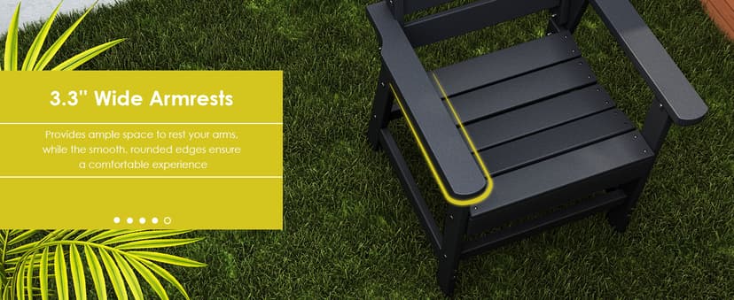 GREENVINES 7-Piece Outdoor-Dining-Set | HDPE Plastic 67'' Table and Chairs Sets for 6 | Patio Furniture | All Weather | Umbrella Hole | Black | for Poolside Garden Backyard