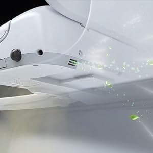 ALPHA BIDET UX Pearl Bidet Toilet Seat in Elongated White | Ultra Low Profile | Endless Warm Water | Arced Stainless Steel Nozzle | LED Nightlight | Dryer | Deodorizer | 3 Year Warranty