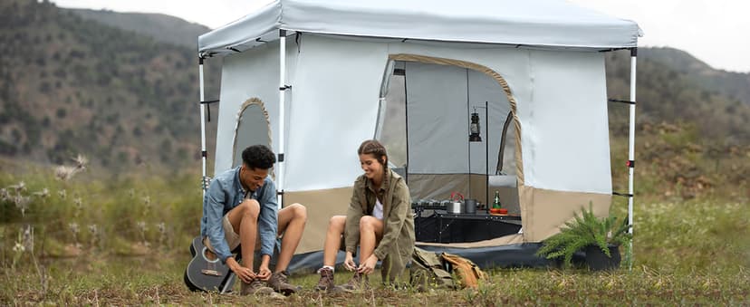 REDCAMP Canopy Camping Tent for Pop Up Canopy Tent, Inner Tent Converts Straight Leg 10'x10' or 10'x20' Canopy into Camping Tent, Fits 4-6 Person(Frame/Shelter NOT Included)